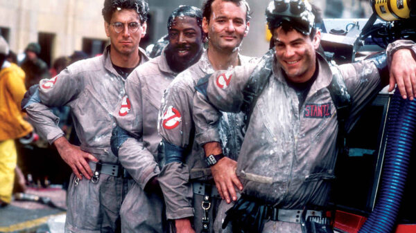 The original four Ghostbusters