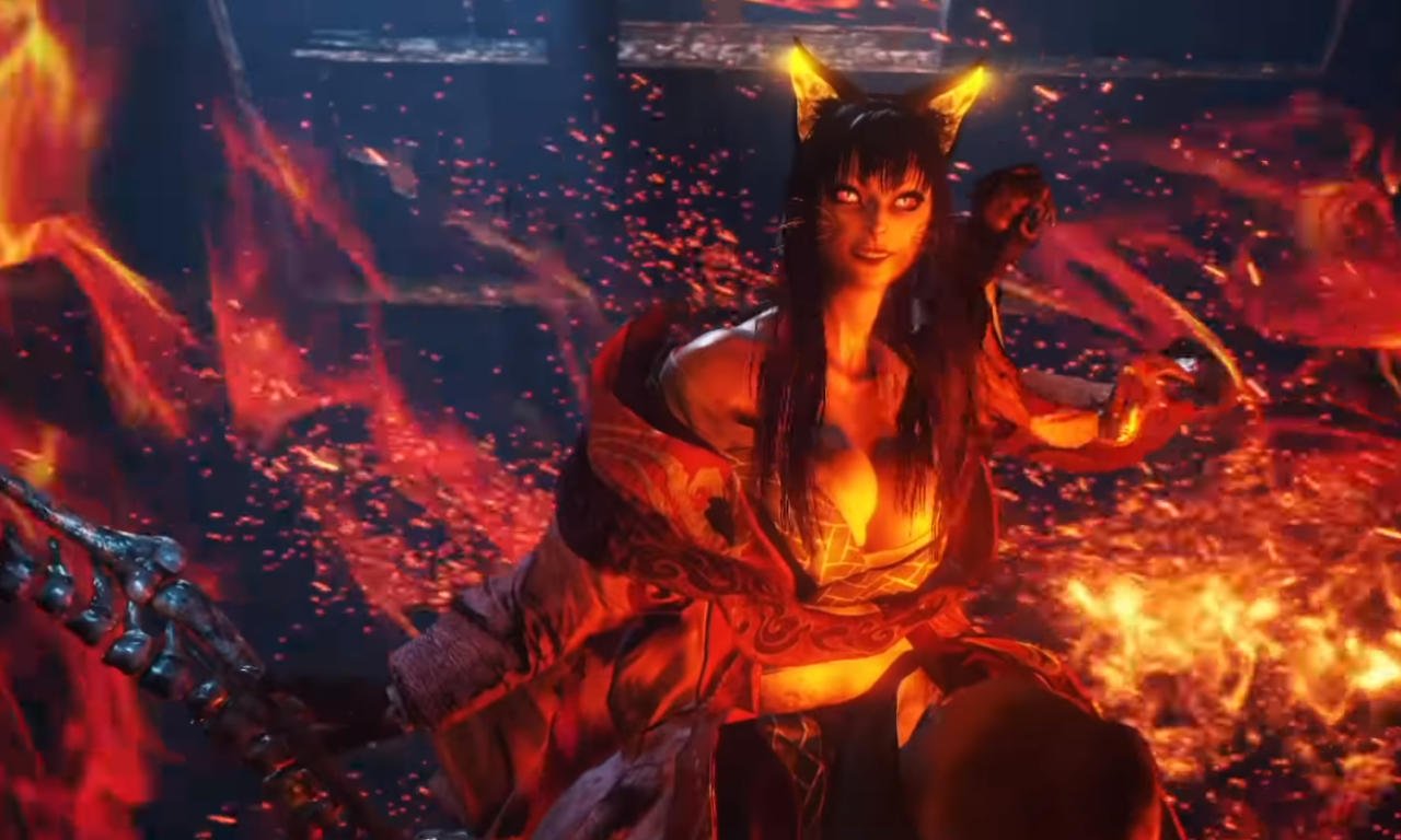 The giant cat woman in Nioh 2