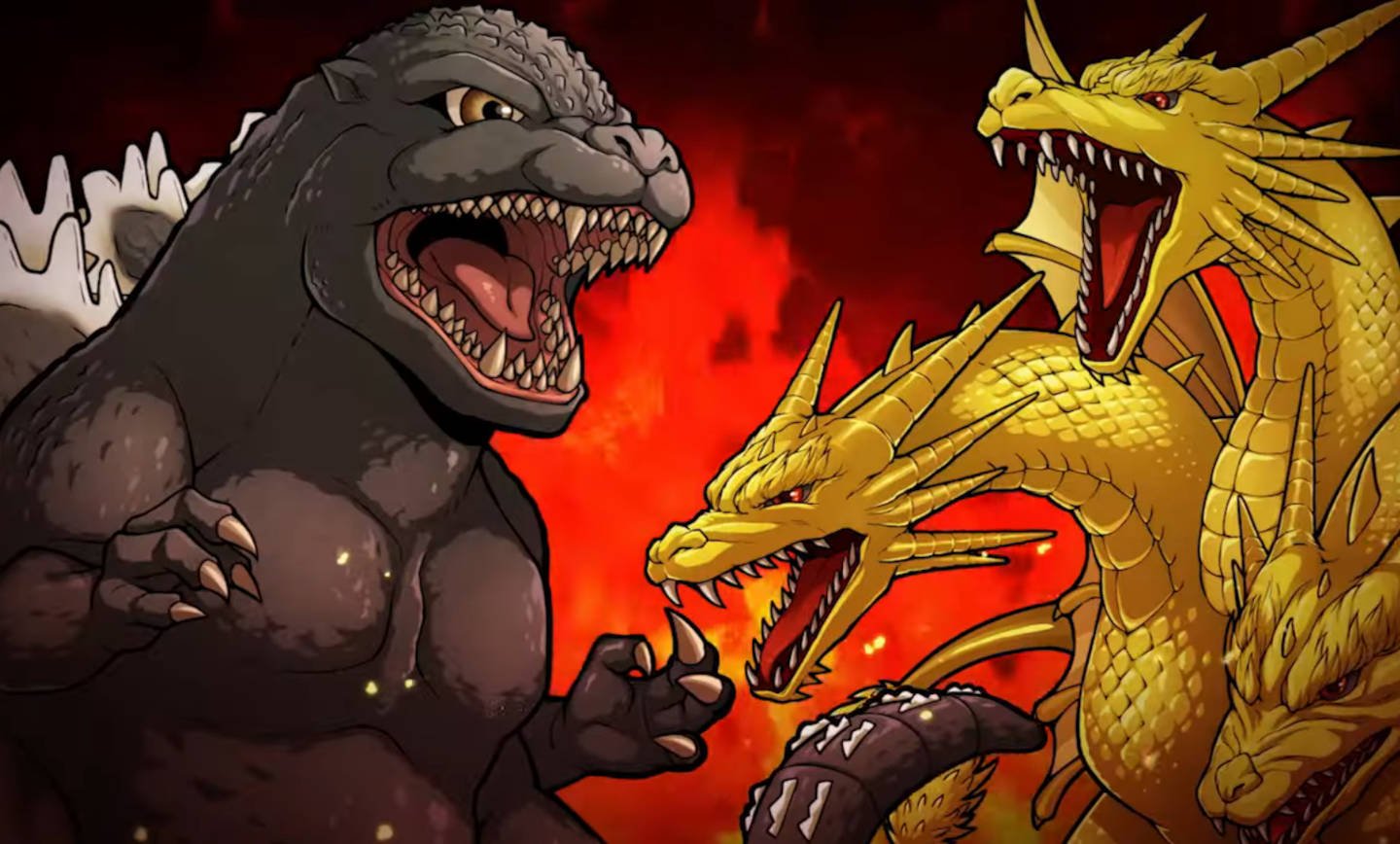 Godzilla and King Ghidorah in Battle Line